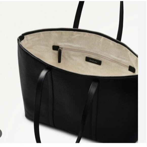 RADLEY London Lynton pebbled leather women's large zip top tote bag - BLACK - Picture 14 of 15